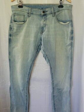 G Star Raw Men's 3301 Slim Straight Jeans Light Wash Blue Denim Size 34 X 32